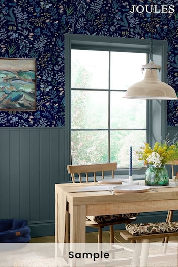 Joules Blue Holcombe Floral Wallpaper (160036) | £1