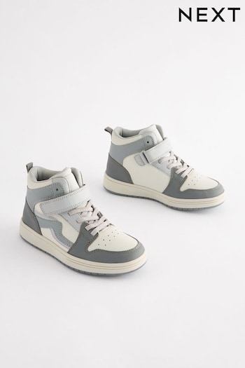 Grey Elastic Lace High Top Trainers (160046) | £27 - £34
