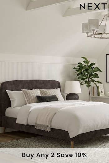 Plush Chenille Mink Brown Matson Upholstered Bed Bed Frame (160368) | £375 - £475