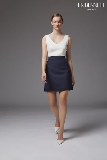 LK Bennett Blue Wiley Crepe Pencil Skirt (160528) | £149