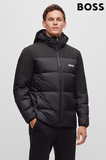 BOSS Black Water Repellent Hooded Padded Quilted Jacket (160686) | £389