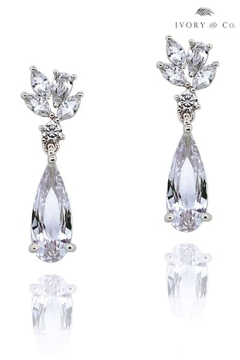 Ivory & Co Rhodium Harrogate Classic Crystal Drop Earring (160853) | £40