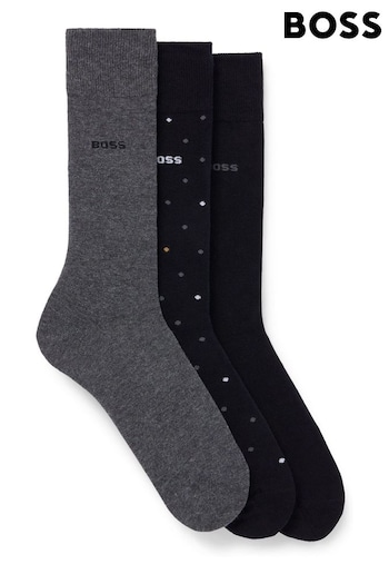 BOSS Black Cotton Blend Logo Socks 3 Pack (160904) | £28