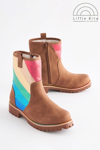 Little Bird by Jools Oliver Tan Brown Older Buckled Biker Boots (161091) | £38 - £42