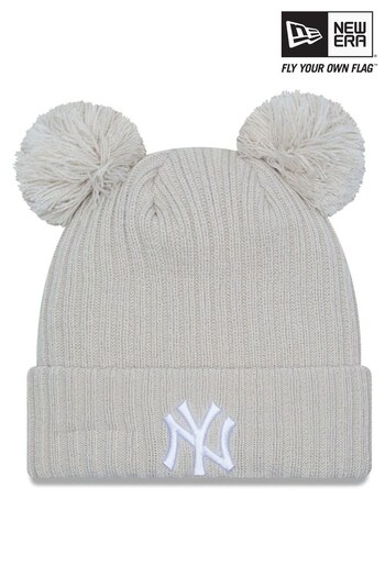 New Era® New York Yankees Double Pom Stone Womens Bobble Knit Beanie Hat (161423) | £30
