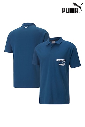 Puma Blue Manchester City Casuals Polo Shirt (161534) | £35