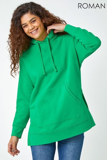 Roman Green Plain Longline Drawstring Hoodie (161599) | £35