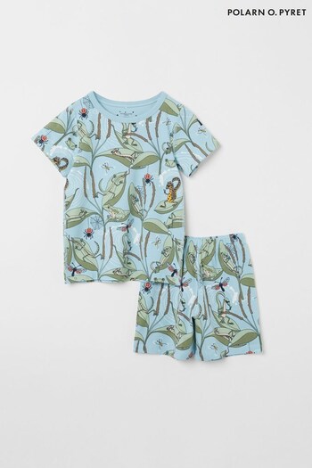 Polarn O Pyret Blue Organic Cotton Lizard Print Pyjamas (161841) | £28 - £30