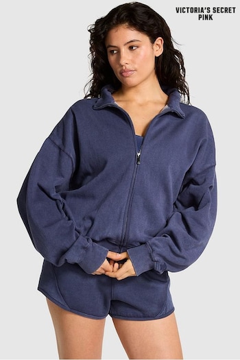 Victoria's Secret PINK Midnight Navy Blue Fleece Jacket (162050) | £45