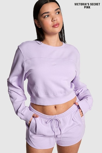 Victoria's Secret PINK Pastel Lilac Purple Fleece Sweatshirt (162129) | £39