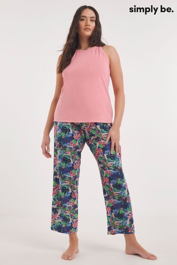 Simply Be Pink Hot Tropics Pyjama Set (162180) | £26