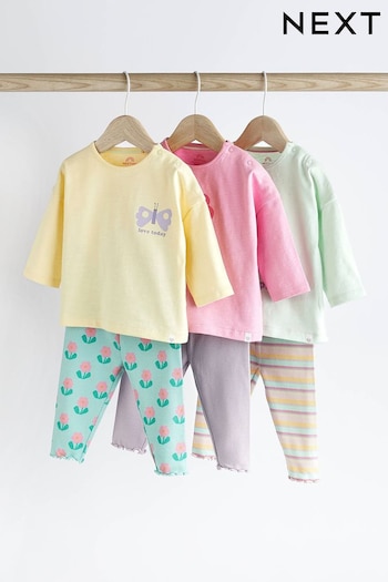 Pastel Character 6 Piece Baby T-Shirts and Leggings Set (162207) | £28 - £30
