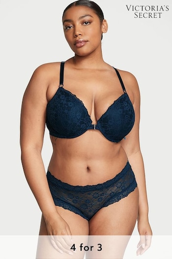 Victoria's Secret Noir Navy Blue Cheeky Posey Lace Knickers (162306) | £9