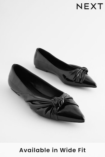 Black Forever Comfort® Asymmetric Bow Point Toe Sandale Shoes (162380) | £34
