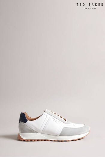 Ted Baker Frayney White Leather and Suede Sneakers (162449) | £130