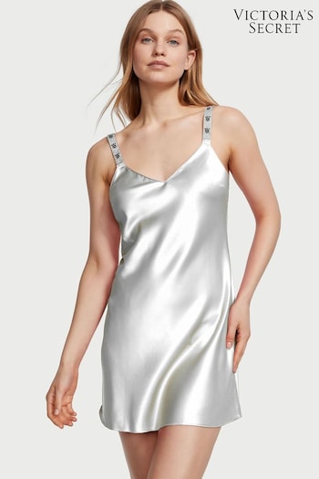 Victoria's Secret Coconut White Shine Strap Satin Slip (162499) | £75