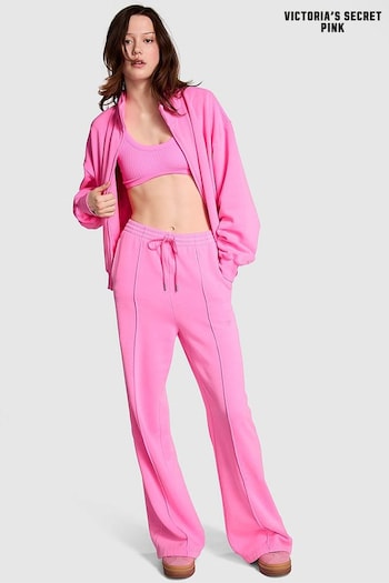 Victoria's Secret PINK Lola Pink Fleece Wide Leg Joggers (162509) | £45