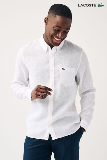 Lacoste Mens Core Essentials Woven White Shirt (162536) | £125