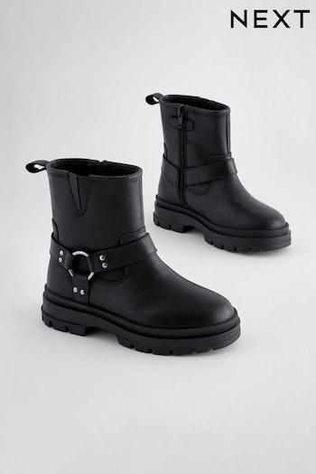 Black Leather Biker Boots (162647) | £35 - £39