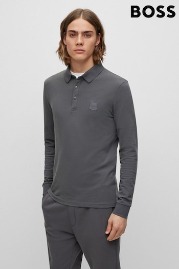 BOSS Charcoal Grey Passerby Polo Green Shirt (162723) | £89