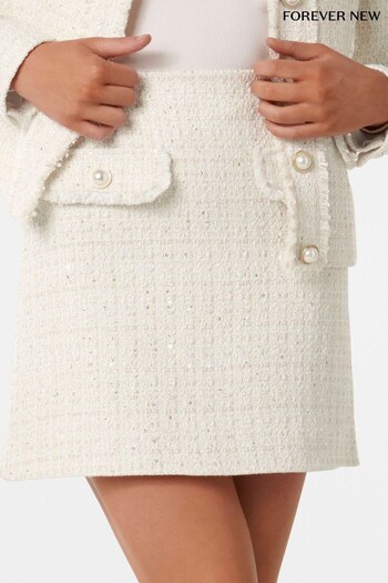 Forever New Cream Cameron Boucle Mini Skirt (162776) | £50