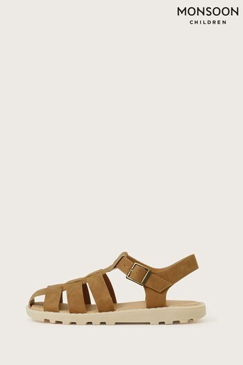 Monsoon Natural Caged Suedette Sandals (162787) | £26 - £27