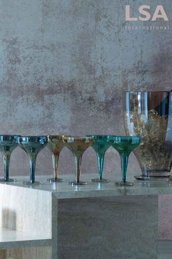 LSA International Set of 2 Green Epoque Champagne Saucer pairs (162808) | £60