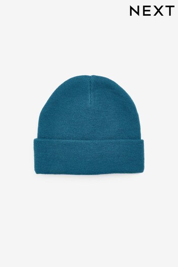 Petrol Blue Flat Knit Beanie Hat (3mths-16yrs) (163037) | £4 - £8