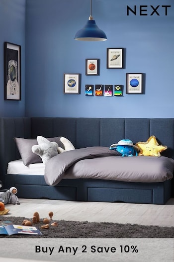 Soft Marl Petrol Blue Marlowe Kids Upholstered Bed Frame (163187) | £699