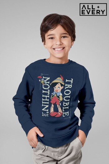 All + Every Blue Disney Pinocchio Nothing But Trouble Kids Sweatshirt (163275) | £29