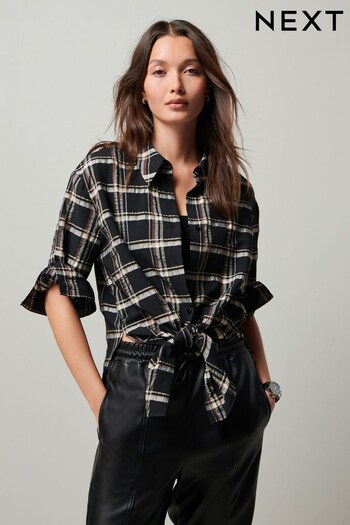 Black Check Tie Front Shirt (163317) | £45