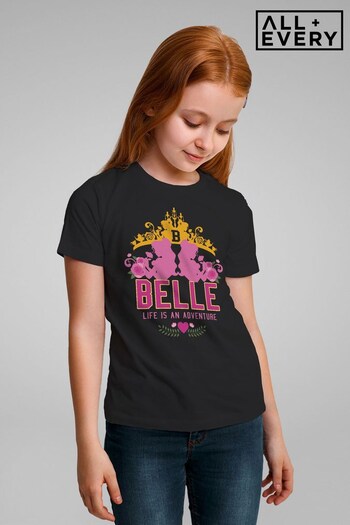 All + Every Black Disney Beauty And The Beast Belle Adventure Kids T-Shirt (163336) | £18