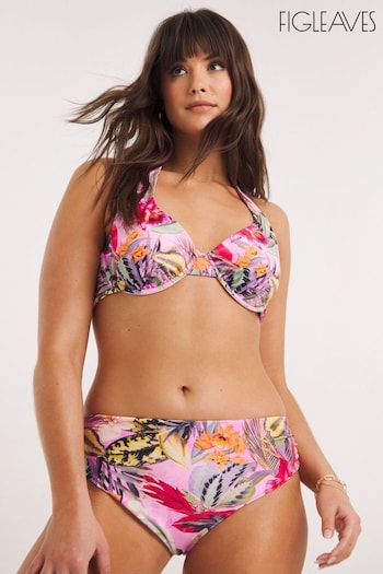 Figleaves Pink Fiji Underwired Halterneck Bikini Top (163356) | £30