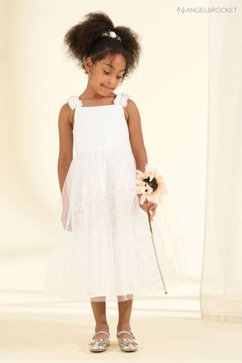 Angel & Rocket Olivia Sparkle Embroidered White Dress (163489) | £70 - £80