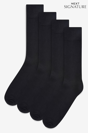 Black 4 Pack Bamboo Signature Socks (163525) | £12