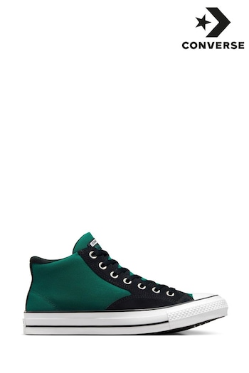 Converse Green/Black Mid Malden Street Leather Trainers (163590) | £60