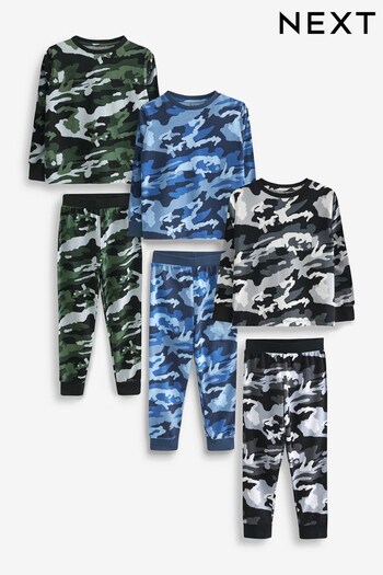 Camouflage 3 Pack Long Sleeve Pyjamas (3-16yrs) (163799) | £29 - £39