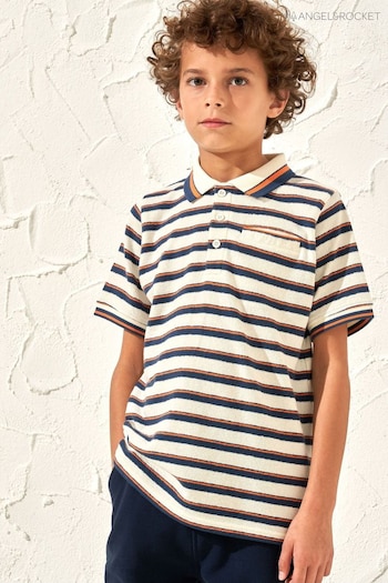 Angel & Rocket Cream Abel Towelling Stripe Collective Polo Shirt (163921) | £18 - £22