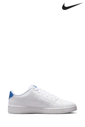 Nike White/Blue Court Royale Trainers (164039) | £65