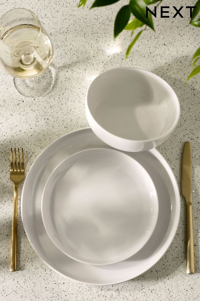White dinner service hot sale