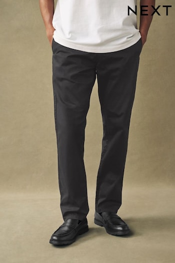 Black Slim Fit Premium Laundered Stretch Chinos Trousers Wide (164401) | £32