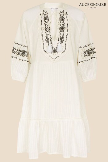 Accessorize Natural Embroidered Dress (164542) | £55