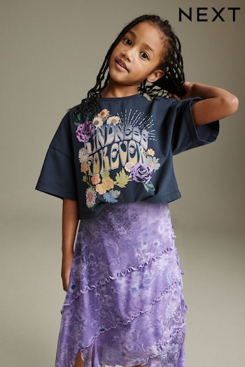 Purple Asymmetric Paisley Skirt And T-Shirt Set (3-16yrs) (164560) | £23 - £29