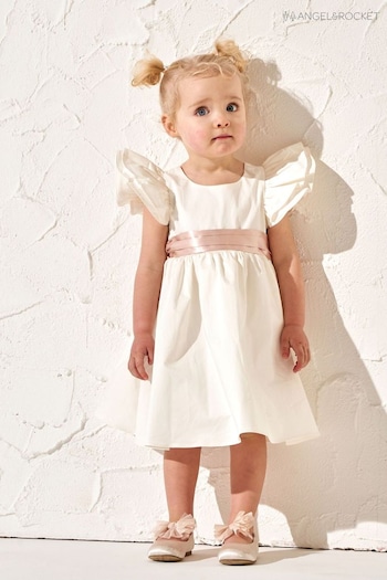 Angel & Rocket Cream Sylvie Sateen Sash Dress (164659) | £65 - £70