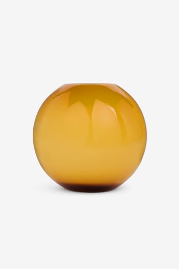 Jasper Conran London Ochre Yellow Sphere Glass Flower Vase (165042) | £40