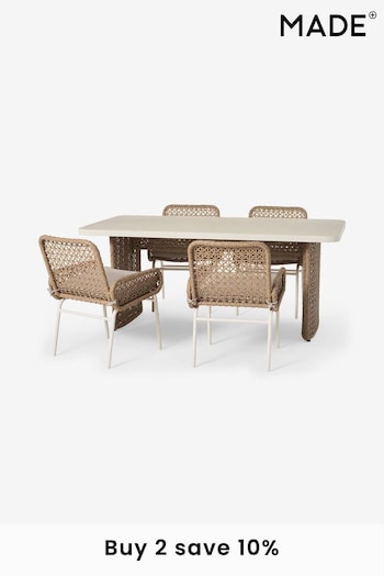 MADE.COM Natural Rhonda Garden Dining Set (165082) | £1,099