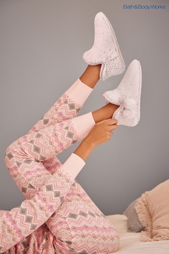 Pink Sparkle Bath & Body Works Boot Slippers (165458) | £22