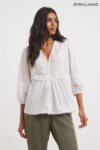 JD Williams Embroidered White Top (166168) | £32