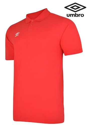 Umbro Red Junior Club Essential lace-up Polo Shirt (166306) | £20