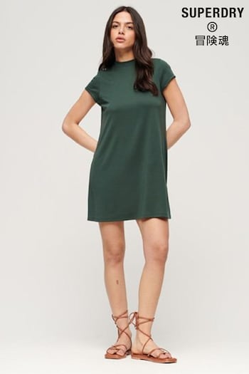 Superdry Green Short Sleeve A-line Mini Dress (166310) | £40